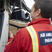 A paramedic on duty with an air ambulance crew.