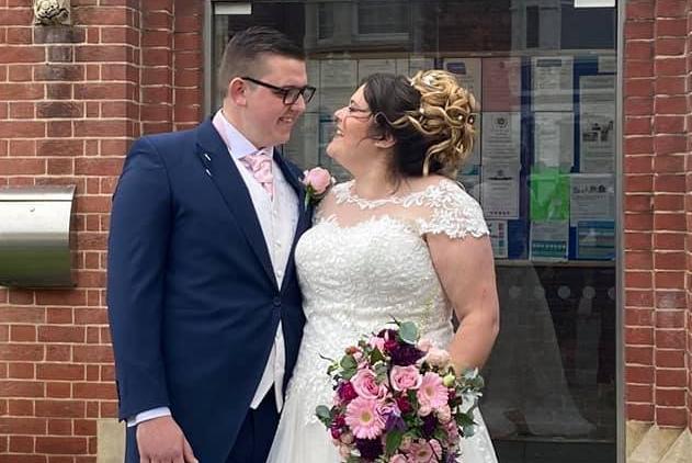 Bethany and Ryan got married on 24.10.20. Bethany said: 'My friends and family surprised us by seeing us outside the church, which we loved. We currently have a reception booked this year in October (fingers crossed no lockdown then) so that we can celebrate with our friends and family properly.'