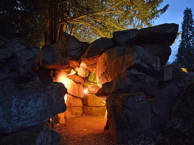 You can now explore the rock garden in the dark.
