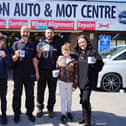 Dally Singh, Rezgar Naby, Aras Bayz and Lisa Stout, Jordan Ross and Archie Stout at the opening of Sutton Tyre and MOT centre. (Photo by: Brian Eyre/nationalworld.com)