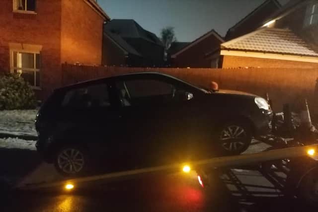One of the cars seized by Ashfield police last night (15/1/21)