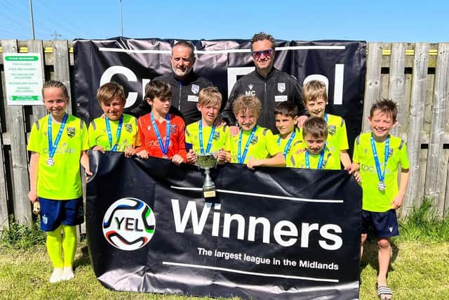 Annesley AFC with the YEL Cup in their first season.