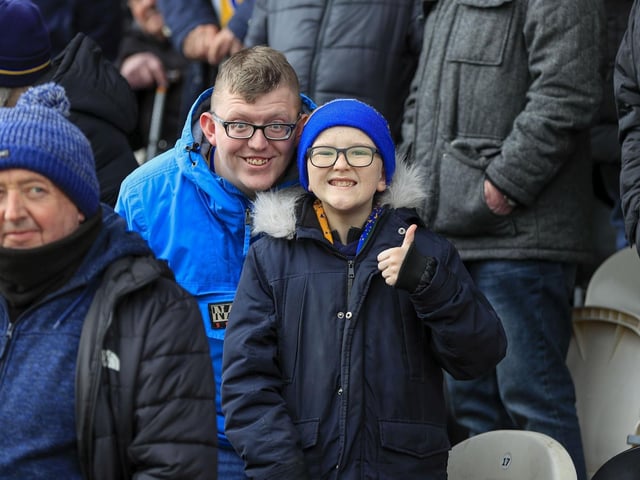 Mansfield Town fans enjoy the day at Newport County.
