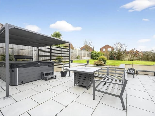 The garden features a stunning patio and well maintained garden, providing a very large attractive private outdoor space for relaxing or entertaining.