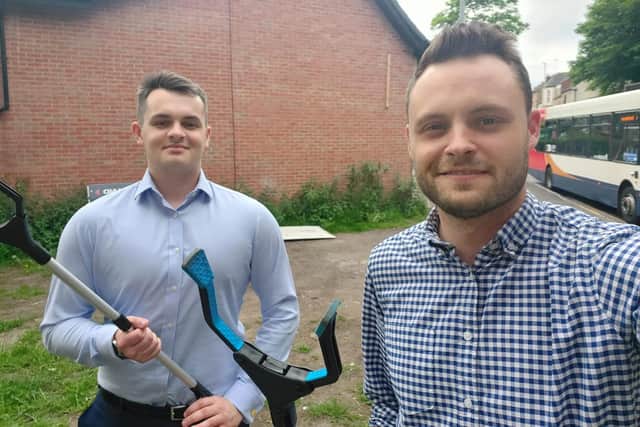 Mansfield MP Ben Bradley, right, with University of Nottingham student, Tom Mobbs, who was shadowing him for the day