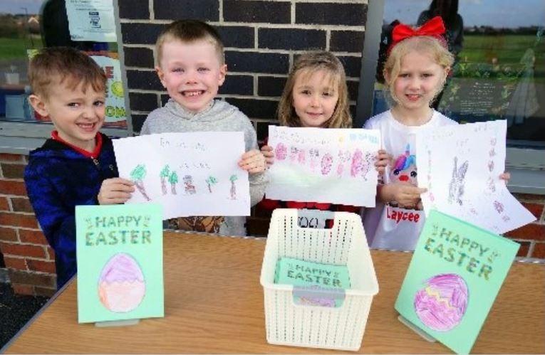 Pupils at Flying High Academy in Mansfield in 2009 made Easter cards to sell on Red Nose Day.