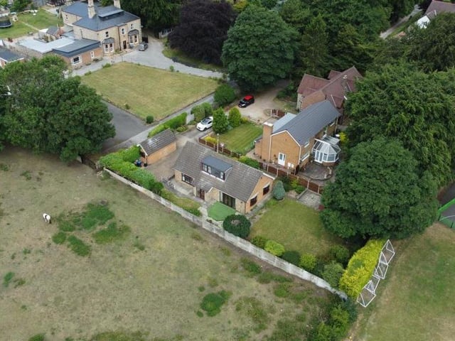 And finally......a revealing aerial shot of the £375,000 bungalow on Kirkby House Drive, giving you a good idea of how it sits in the surrounding landscape.