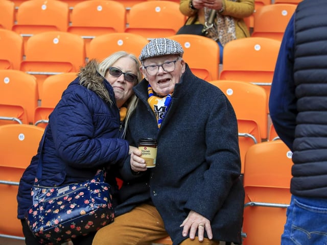 Mansfield Town fans ahead of the big win at Bradford.
