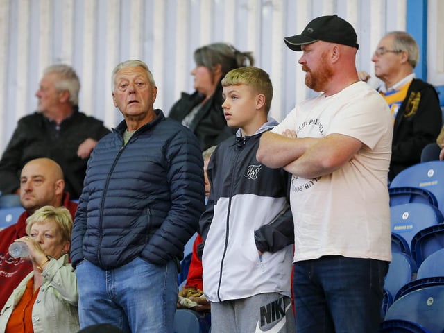 Mansfield Town fans during the Sky Bet League 2 match against Carlisle Utd.