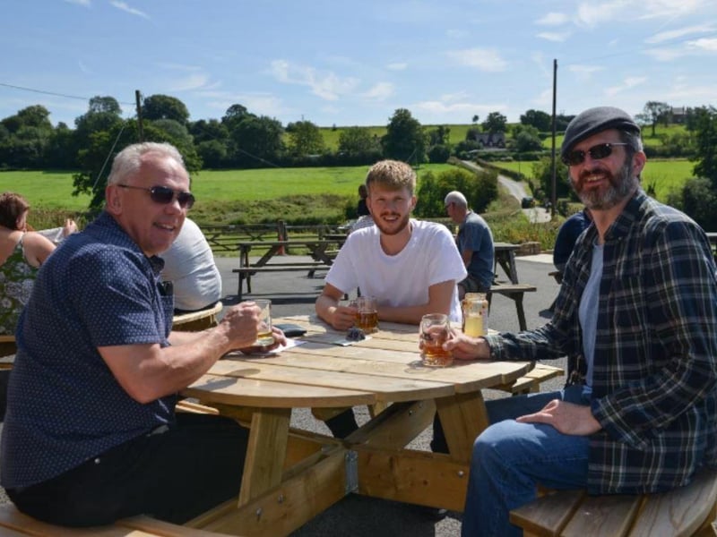 Enjoying the Beauvale Priory beer festival back in 2019 are Mark Bayliss, James Gordon and Jasper Gordon