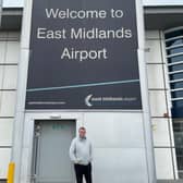 Mark Fletcher, Bolsover MP, also visited East Midlands Airport on the same day he visited the Pinxton firms.