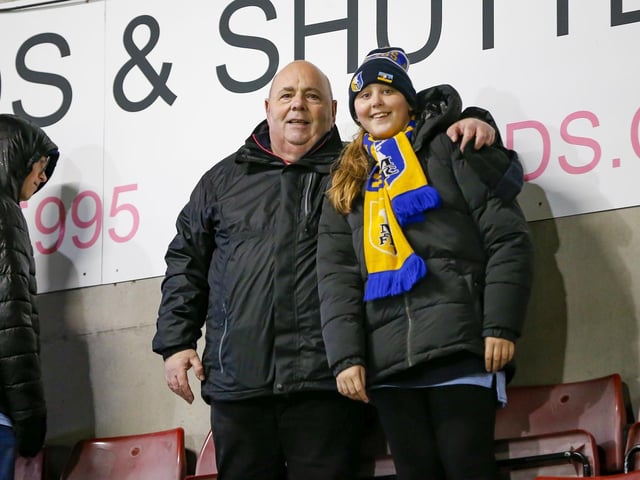 Mansfield Town fans at Northampton Town last night.