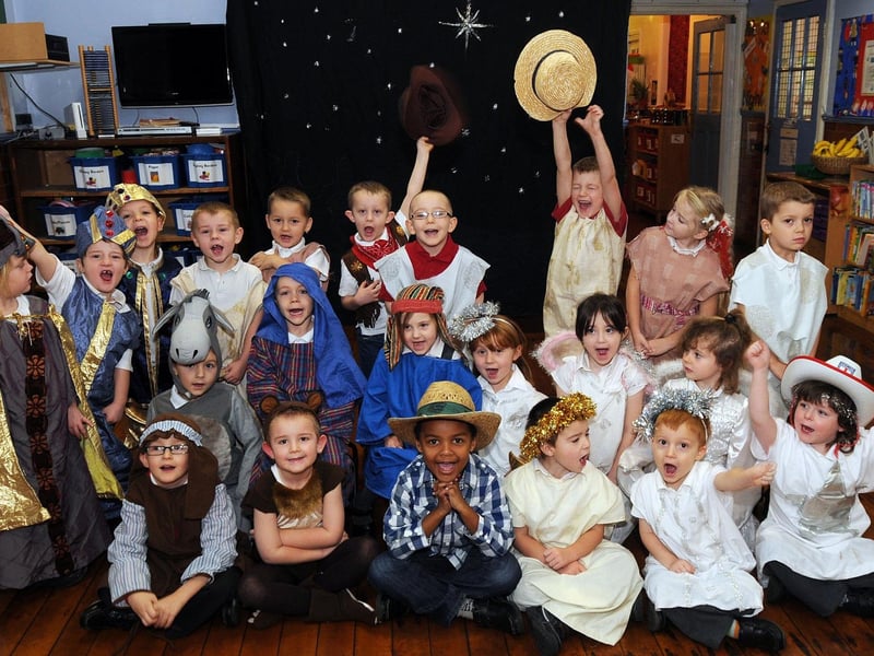 Pupils from the Langwith Basset School who took part in their nativity play called 'The Prickly Hay Hoe Down'.
