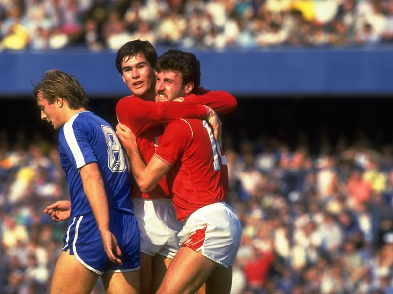 Nigel Clough celebrates scoring for Nottingham Forest at Chelsea in 1989. But it was a hollow goal with the Londonders going on to win 6-2.