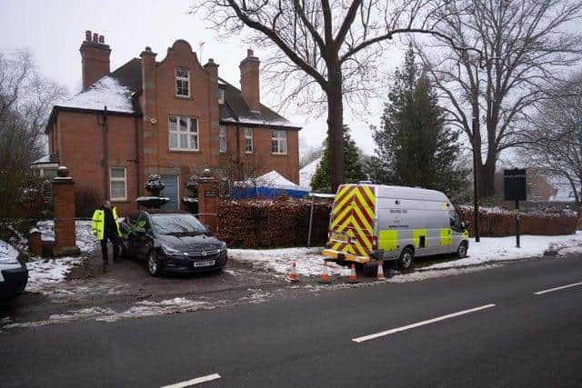 Police at the scene of the alleged incident last week