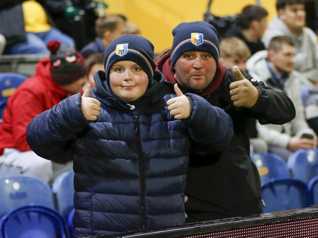 Mansfield Town fans at last night's defeat to Everton U21.
