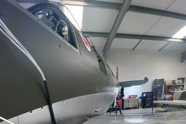The restoration of the Spitfire at Biggin Hill.