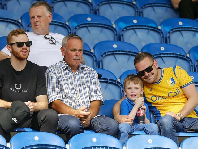Mansfield Town fans ahead of the game with Colchester United.