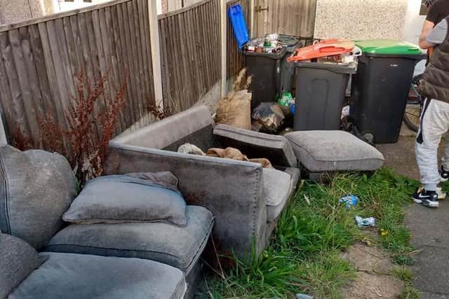 The waste consisted of two sofas, bottles, rotten food and household waste.