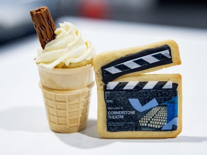 Delicious “99” ice cream cupcakes and fun clapperboard cookies from ATTFE College Butterfly Bakery enterprise, who treated guests