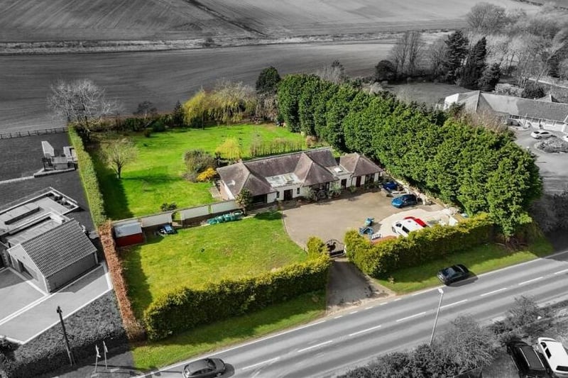 Before we step inside Valhalla's Gate, here's a superb bird's eye view of the £799,995 property and the one-acre of land it sits on off Coxmoor Road in Sutton.