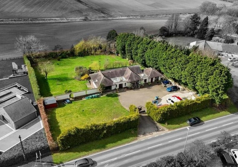 Before we step inside Valhalla's Gate, here's a superb bird's eye view of the £799,995 property and the one-acre of land it sits on off Coxmoor Road in Sutton.