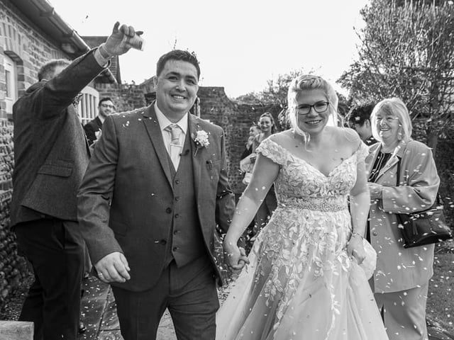 Sophia married on 17.20.20. She said: 'We got married on our original date luckily... with 13 guests at Southend Barns in Chichester. We will be having our reception and blessing on our one-year anniversary hopefully. Even with the restrictions it was the most intimate and magical ceremony and I would do it all over again and change nothing.'