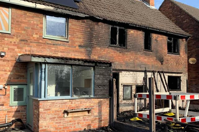 The fire also caused damage next door.