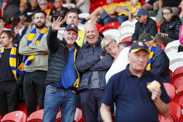Mansfield Town fans at the Sky Bet League 2 match against Doncaster Rovers.