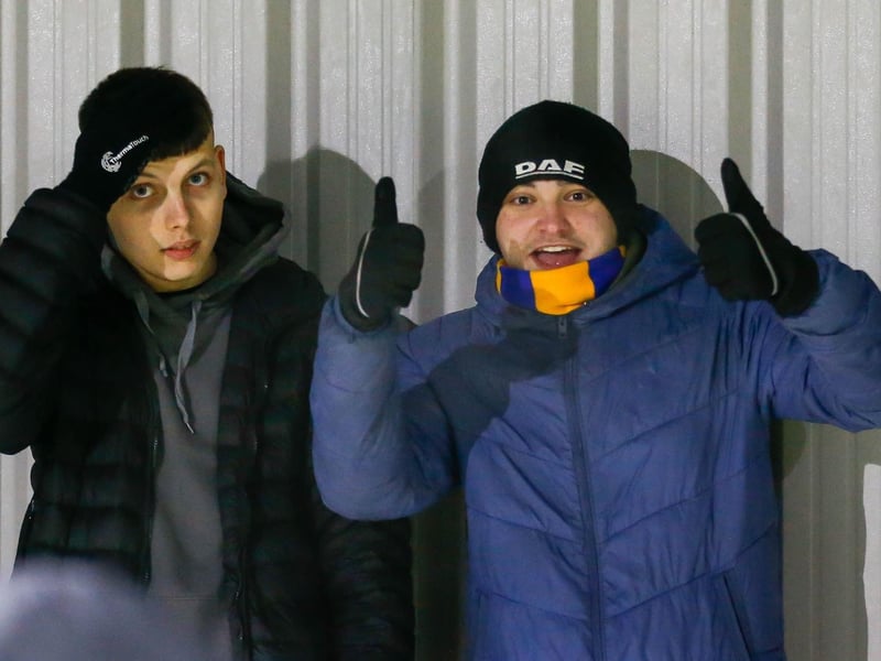 Travelling Mansfield fans at Sutton Utd. Pic: Chris Holloway / The Bigger Picture.media