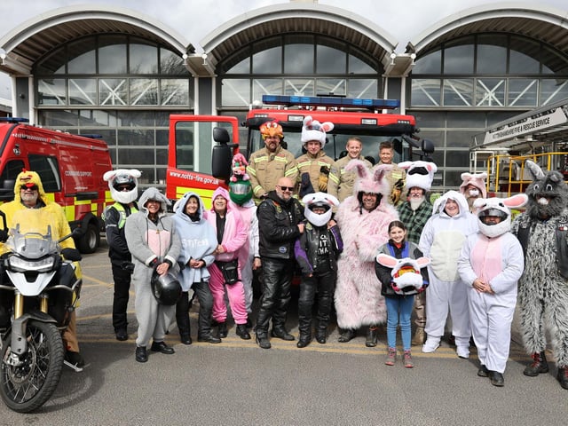 Nottinghamshire Easter Egg Run now in its 44th year outside Mansfield Fire Station