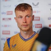 Callum Macdonald speaks after Stags Sky Bet League 2 match against Bradford City AFC at the One Call Stadium, 02 Sept 2023.  
Photo credit should read : Chris & Jeanette Holloway / The Bigger Picture.media