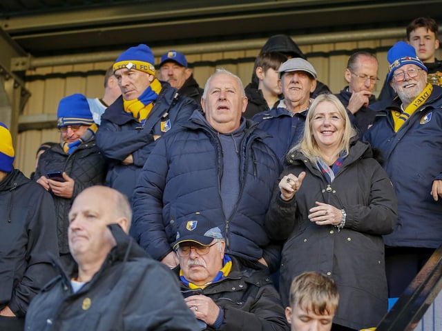 Mansfield Town fans who watched the 1-0 win at Barrow.