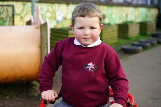 Courageous youngster William Reckless lost both legs to sepsis in 2020 but remains determined to keep up with his three-year-old sister Georgia