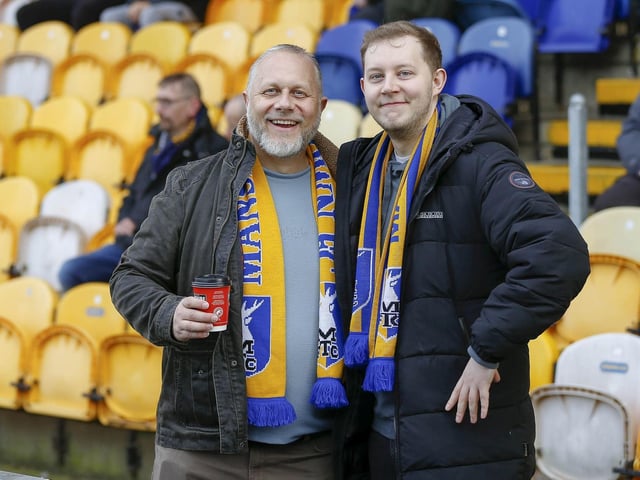Stags fans during the Sky Bet League 2 match against Swindon Town FC at the One Call Stadium, 29 Oct 2022.