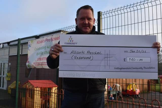 Coun David Martin at Allsorts Preschool, Underwood.