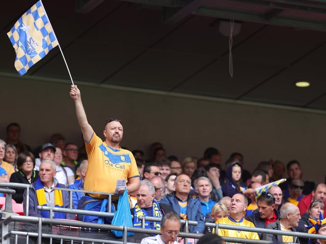 Stags fans enjoy the pre-match atmosphere.