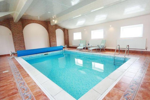 The heated swimming pool at Black Moss Nook is housed in a separate block, complete with gym and conservatory.