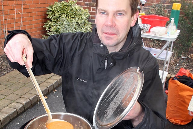 2010: Stallholder Justin Davey is serving up soup for those attending at Kimberley Farmers' Market.