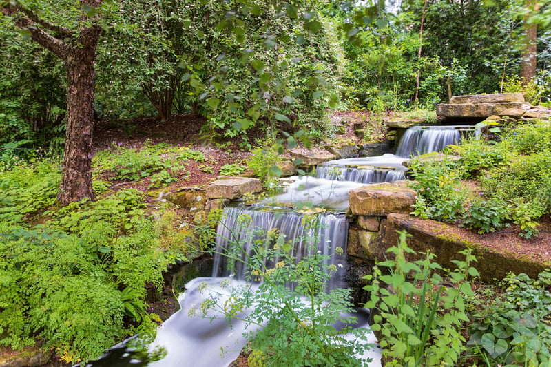 The garden’s waterfall helps to circulate water in the lake, thereby oxygenating and revitalising it