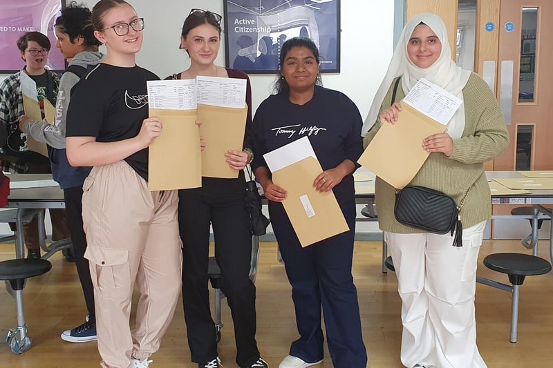 Students collecting their results at Sutton Community Academy.