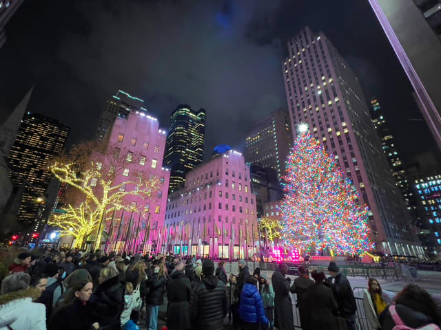 Several readers said New York City was their dream Christmas destination. Image: Rockefeller Center in New York City, on December 8, 2021. (Photo by DANIEL SLIM/AFP via Getty Images)