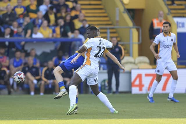 Action during the Sky Bet League 1 match against Shrewsbury Town FC at the One Call Stadium, 21 Sept 2024, Photo credit Chris & Jeanette Holloway / The Bigger Picture.media