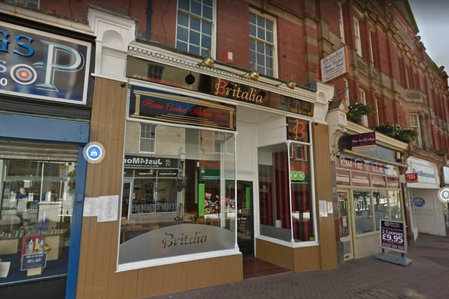 Britalia on Leeming Street, Mansfield. One review said: "The food is always of the highest quality and the service is second to none. Upstairs has a nice lively yet relaxing atmosphere and downstairs has a romantic quiet atmosphere."