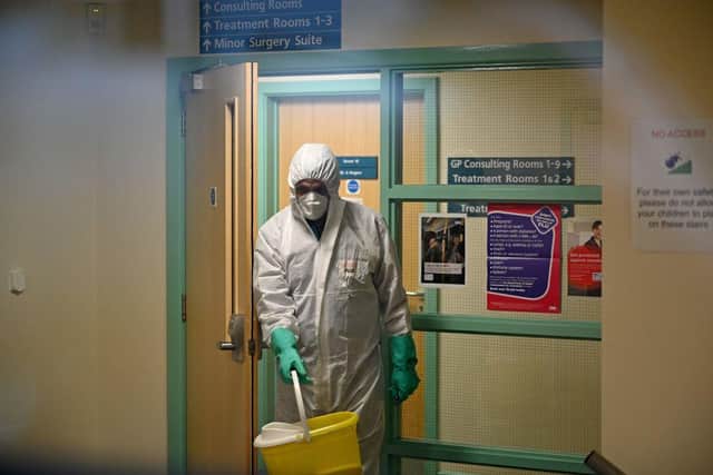 Coronavirus cases have been confirmed in Nottingham. The photo shows hospital workers elsewhere in the country. (Photo by GLYN KIRK/AFP via Getty Images)