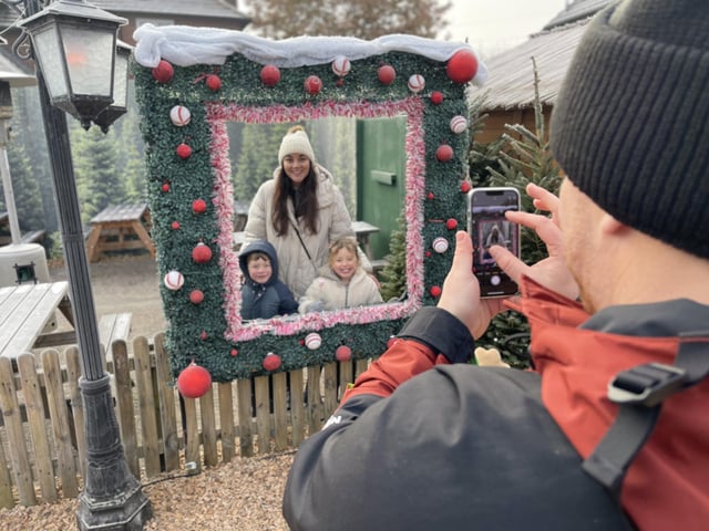 There are lots of festive photo opportunities on the farm.