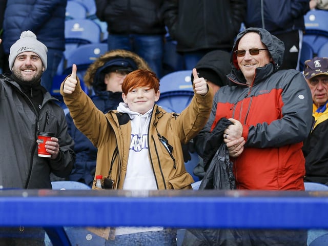 Mansfield Town fans ahead of kick-off on Saturday.