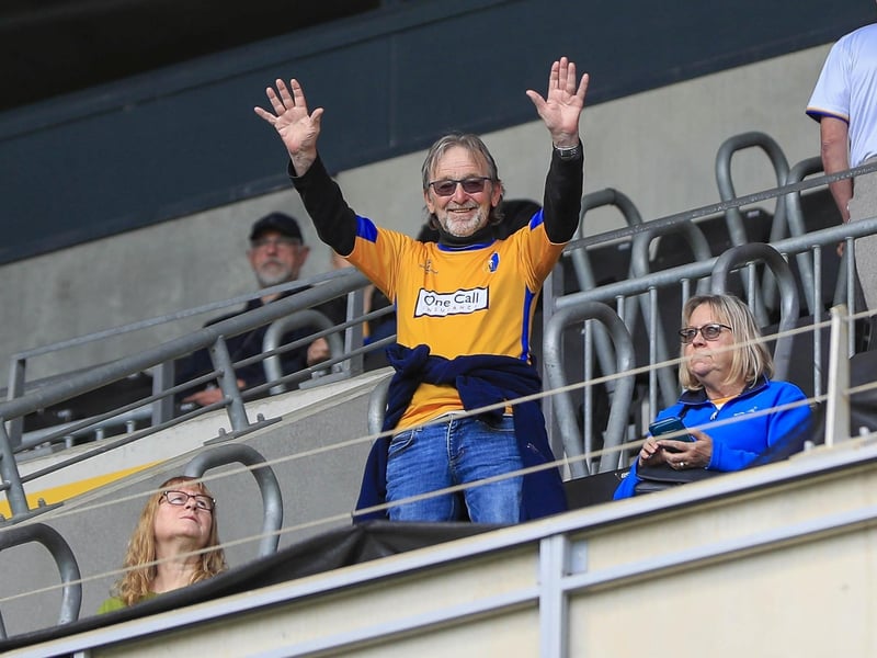Mansfield Town fans enjoy victory at MK Dons.