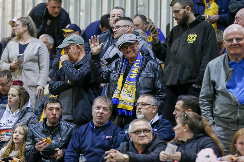 Mansfield Town fans enjoy the EFL Trophy win over Doncaster Rovers.