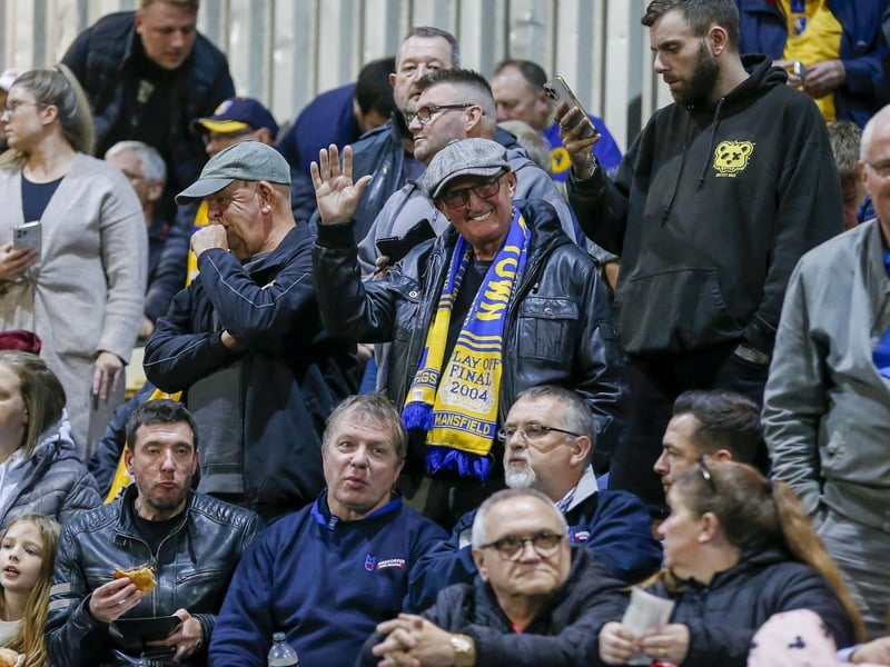 Mansfield Town fans enjoy the EFL Trophy win over Doncaster Rovers.
